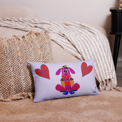 Love Pup 4 Hot Pink BeSculpt Kids Throw Pillow L (Fabric with a linen feel)