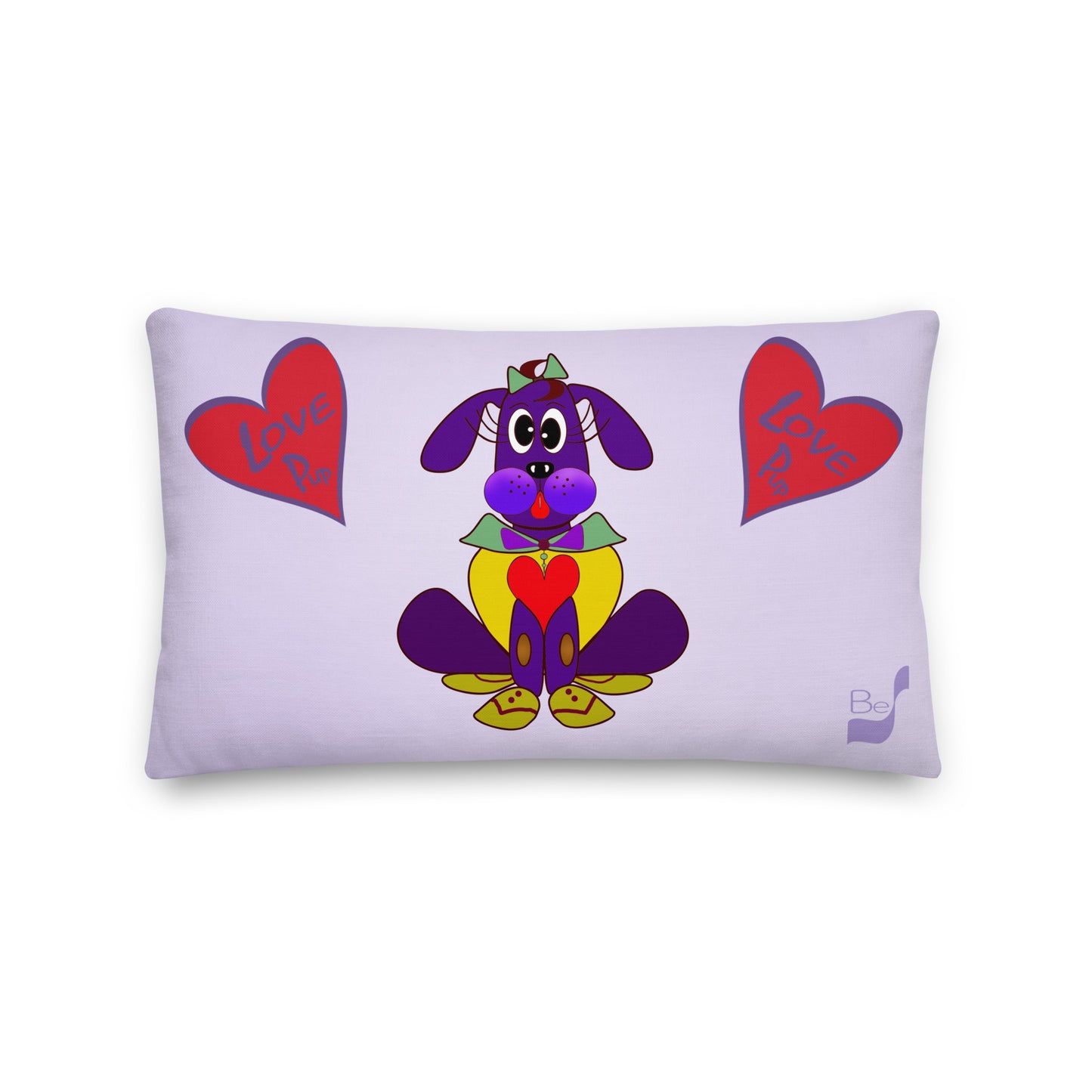 Love Pup 5 Cherry BeSculpt Kids Throw Pillow L (Fabric with a linen feel)