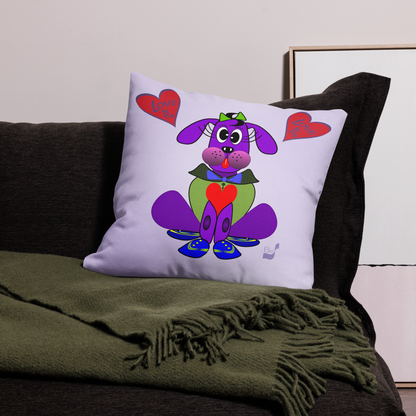 Love Pup 1 Purple BeSculpt Kids Throw Pillow S (Fabric with a linen feel)