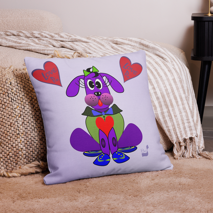 Love Pup 1 Purple BeSculpt Kids Throw Pillow S (Fabric with a linen feel)