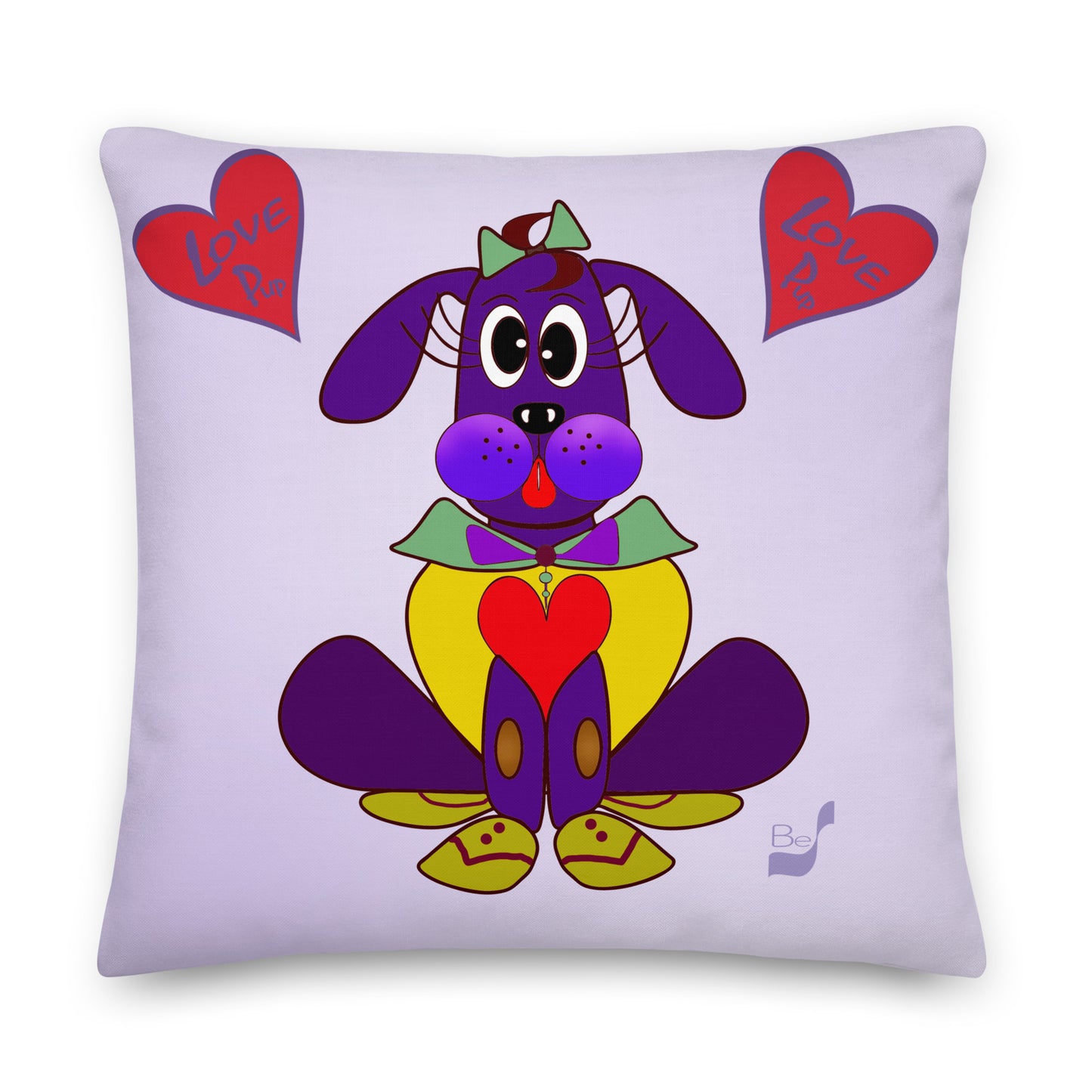 Love Pup 5 Cherry BeSculpt Kids Throw Pillow S (Fabric with a linen feel)
