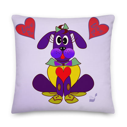 Love Pup 5 Cherry BeSculpt Kids Throw Pillow S (Fabric with a linen feel)