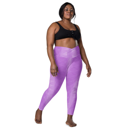 Lavender Soft Circles BeSculpt Crossover Leggings w/Pockets