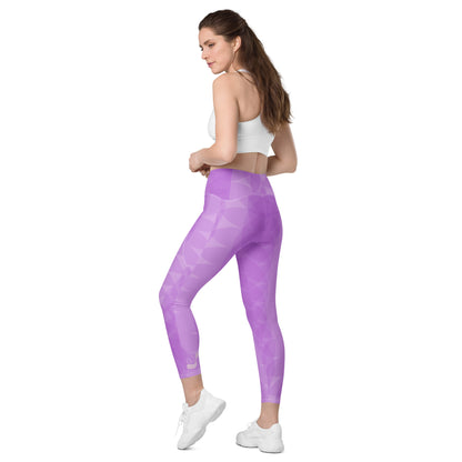 Lavender Soft Circles BeSculpt Crossover Leggings w/Pockets