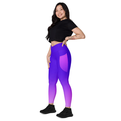 Royal Blue Gradient BeSculpt Crossover Leggings wPockets