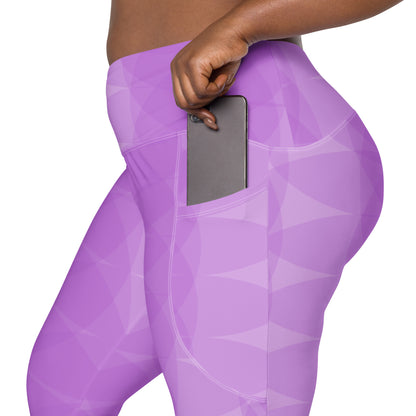 Lavender Soft Circles BeSculpt Crossover Leggings w/Pockets