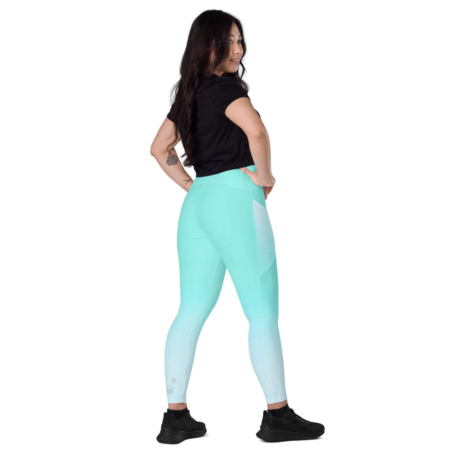 Aqua Gradient BeSculpt Crossover Leggings wPockets