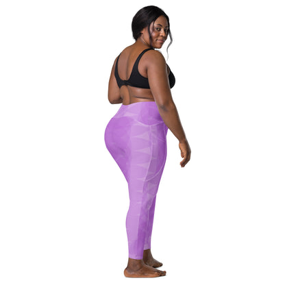 Lavender Soft Circles BeSculpt Crossover Leggings w/Pockets