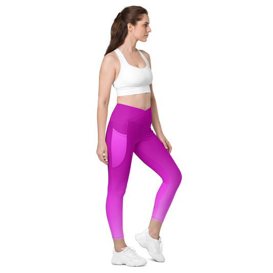 Violet Gradient BeSculpt Crossover Leggings wPockets