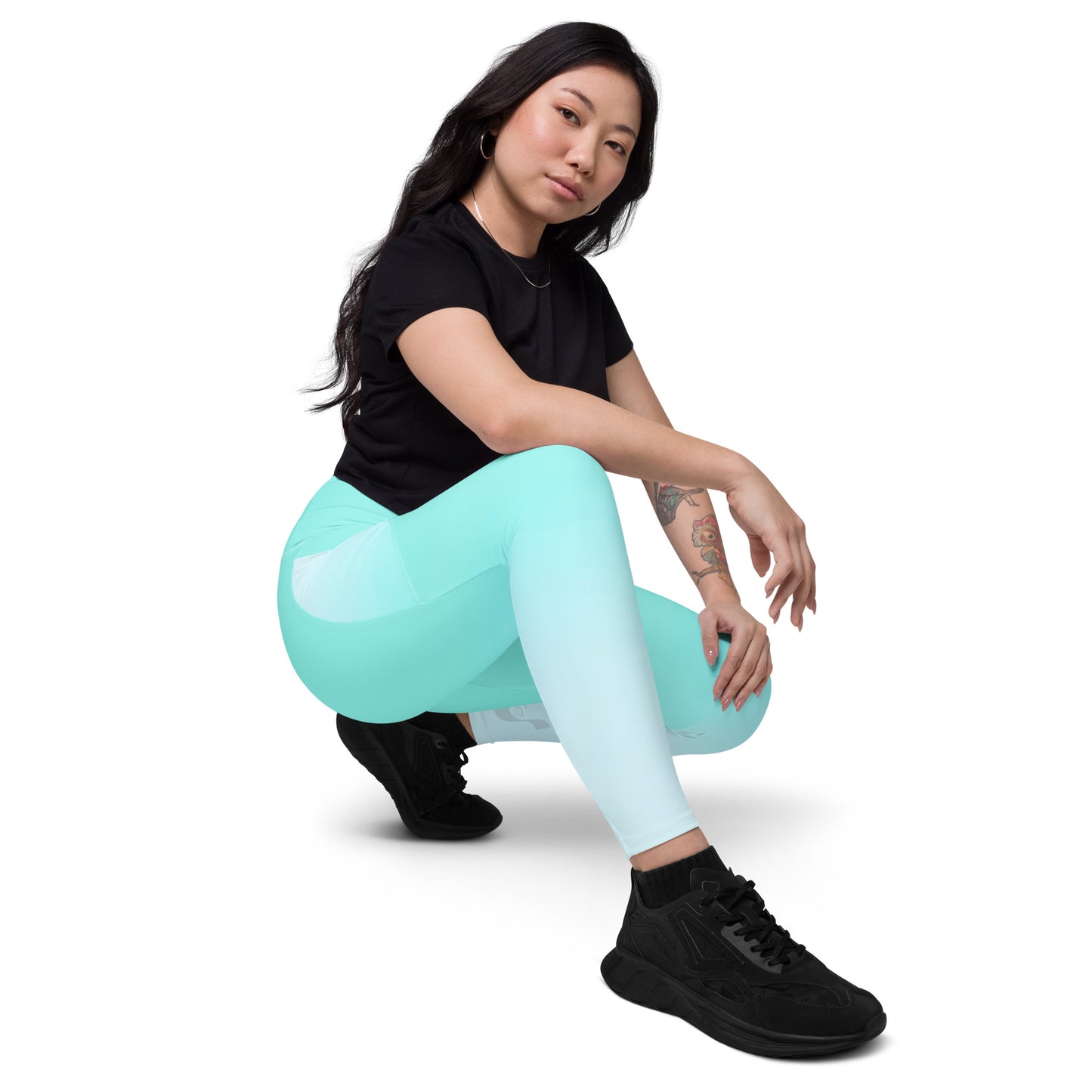 Aqua Gradient BeSculpt Crossover Leggings wPockets