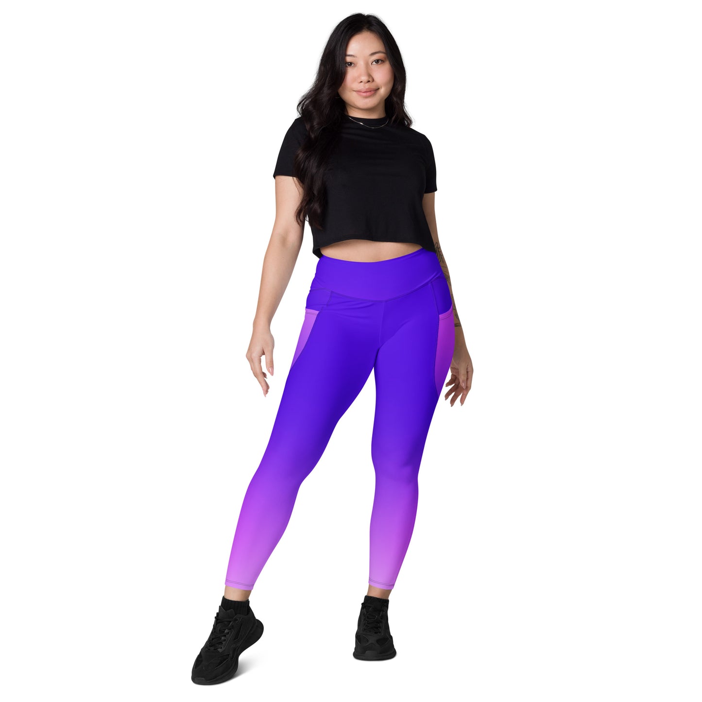 Royal Blue Gradient BeSculpt Women Leggings wPockets