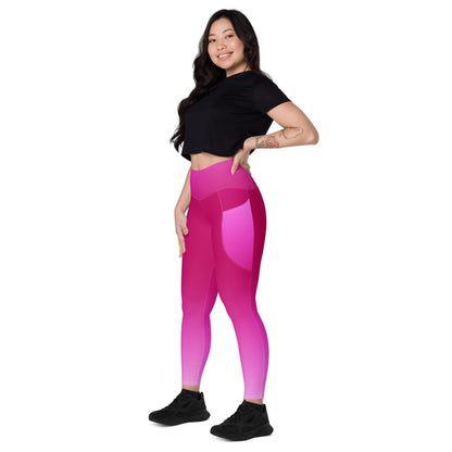 Fuchsia Gradient BeSculpt Women Leggings wPockets