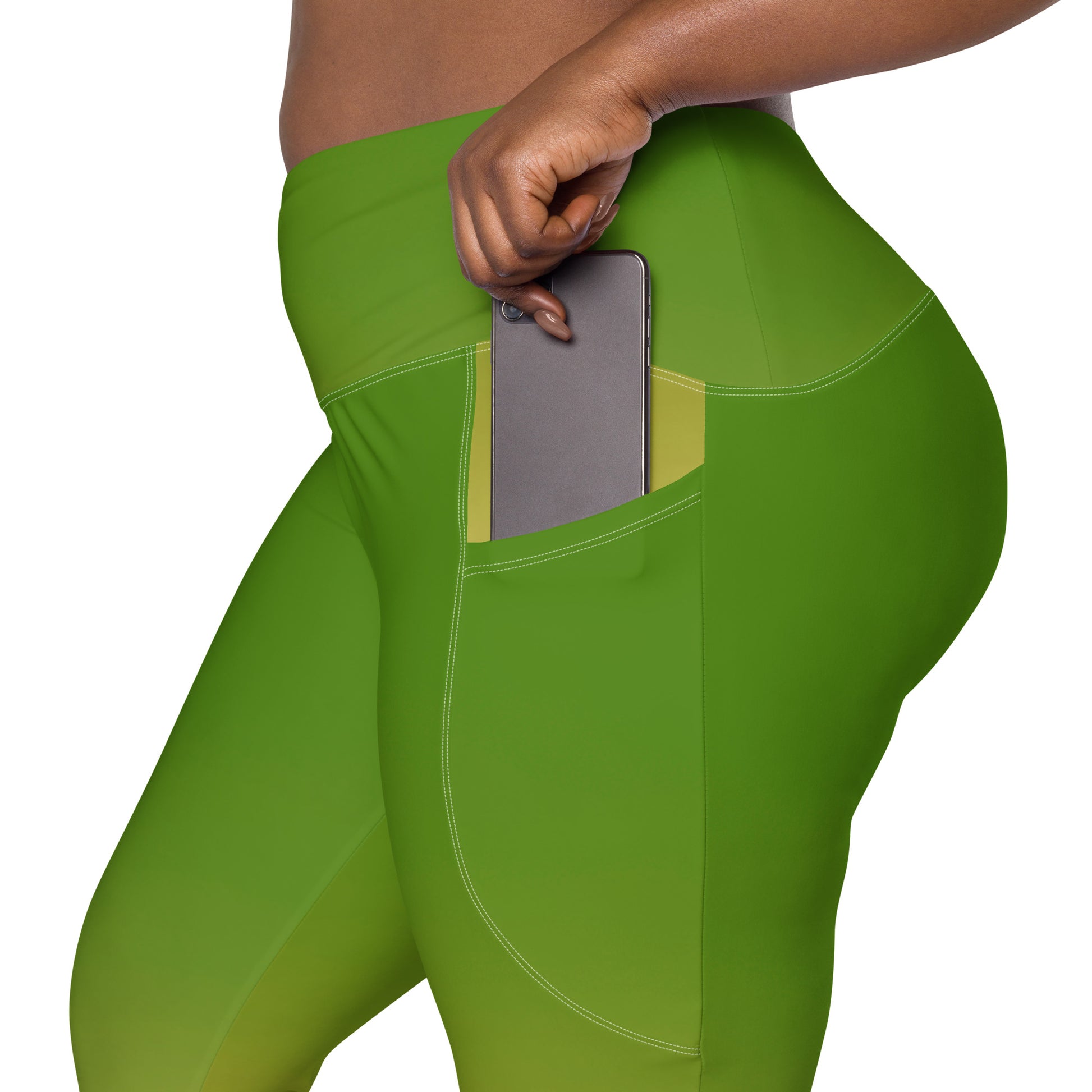 Deep Green Gradient BeSculpt Women Leggings wPockets