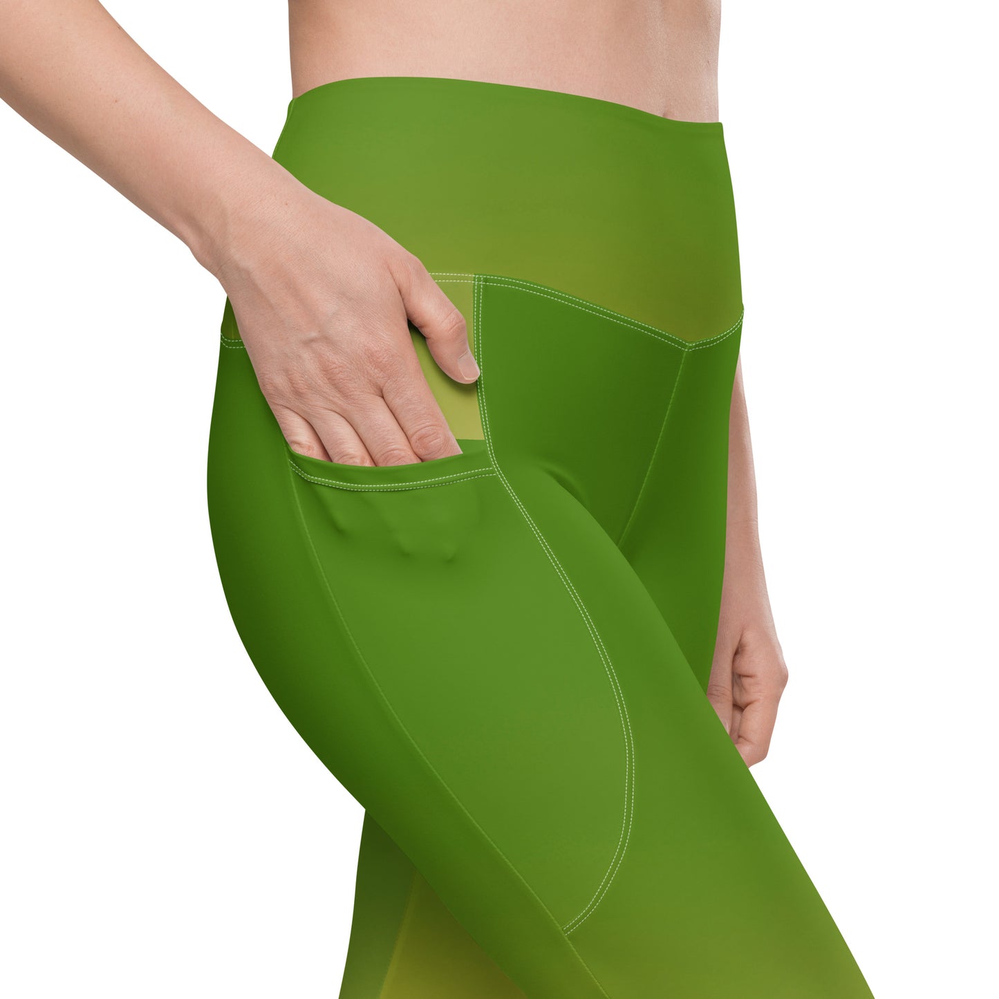 Deep Green Gradient BeSculpt Women Leggings wPockets