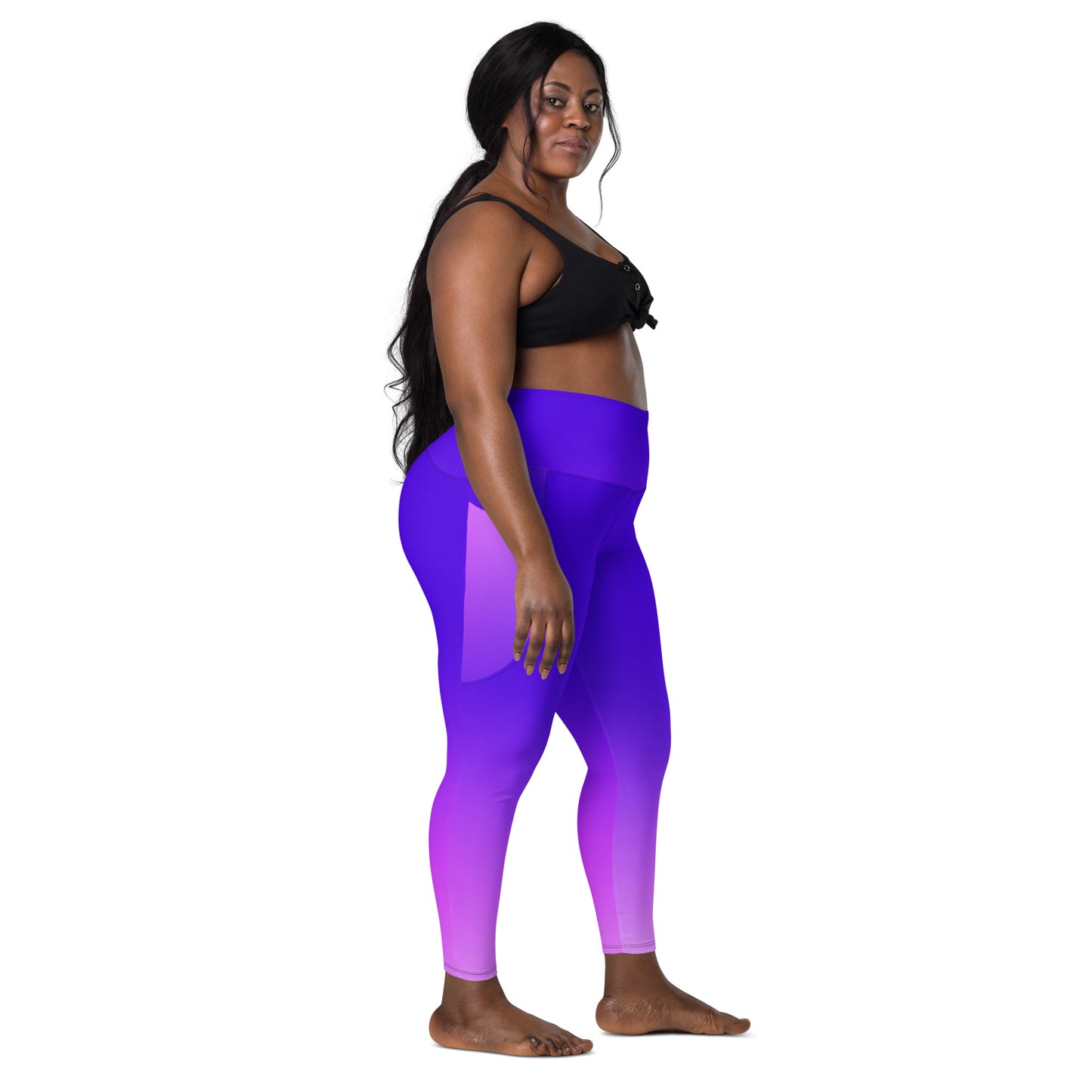 Royal Blue Gradient BeSculpt Women Leggings wPockets