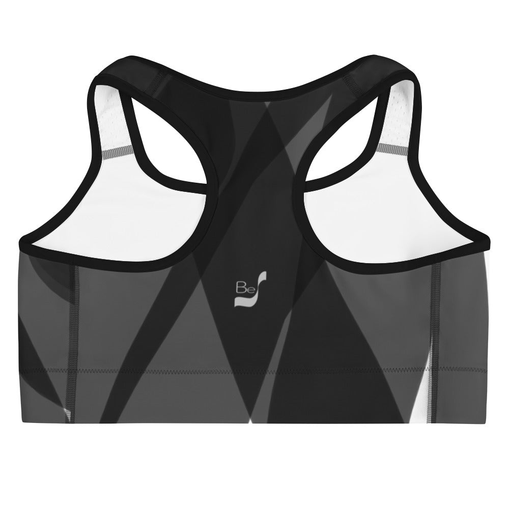 Black V Stripes BeSculpt Women Sports Bra