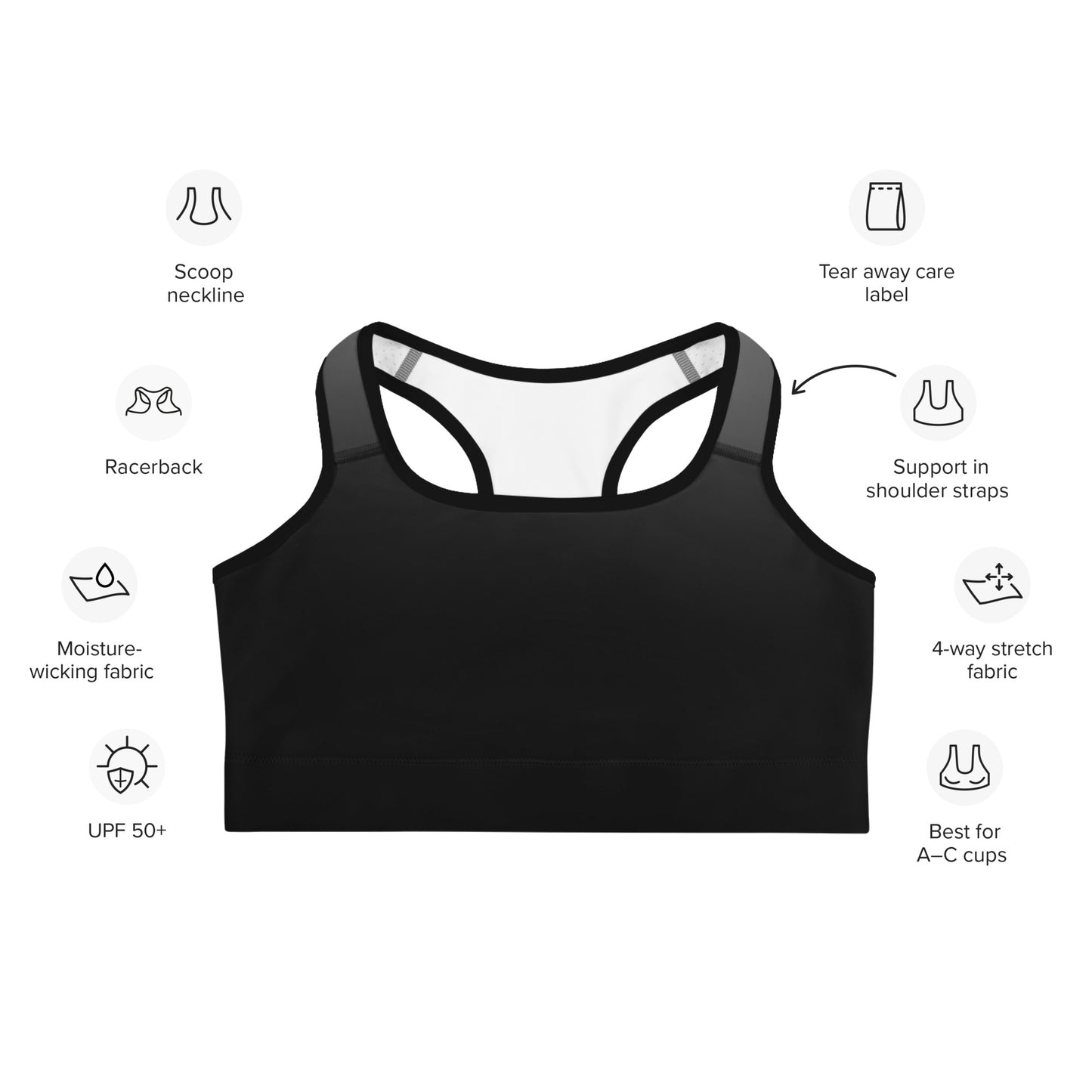 Introducing the Black Gradient BeSculpt Women Sports Bra—a sleek and versatile addition to your activewear collection!