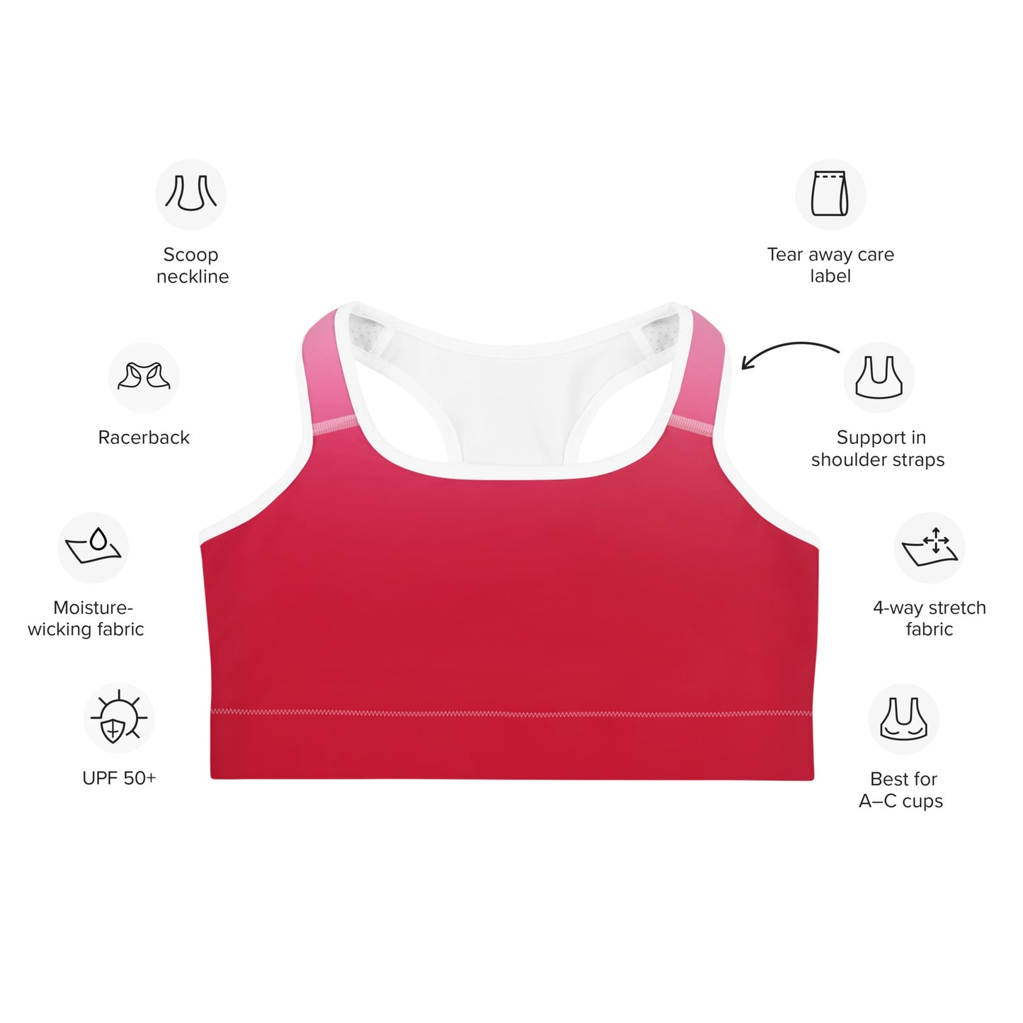 Red Gradient BeSculpt Women Sports Bra