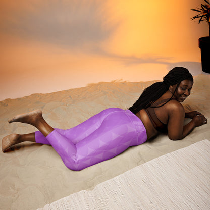Lavender Soft Circles BeSculpt Women Yoga Capri Legging