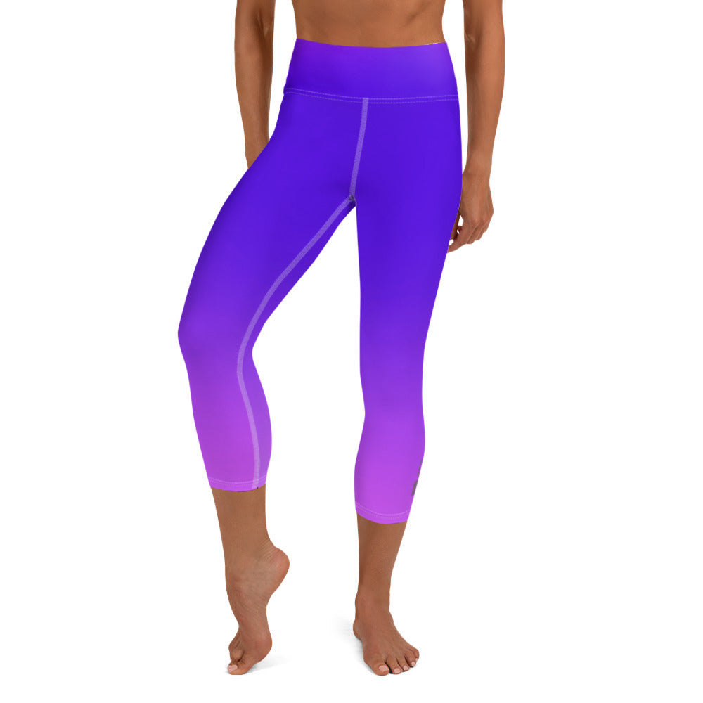 Royal Blue Gradient BeSculpt Women Yoga Capri Leggings