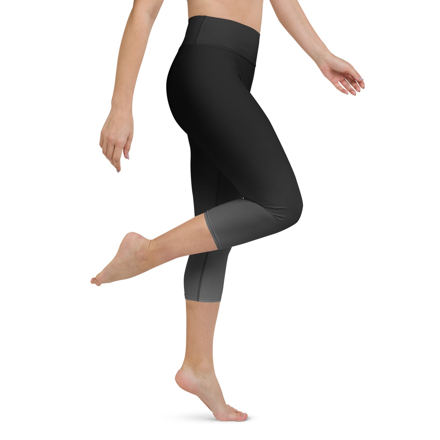 Black Gradient BeSculpt Women Yoga Capri Leggings