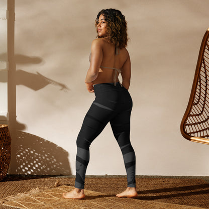 Black H Stripes BeSculpt Women Yoga Leggings