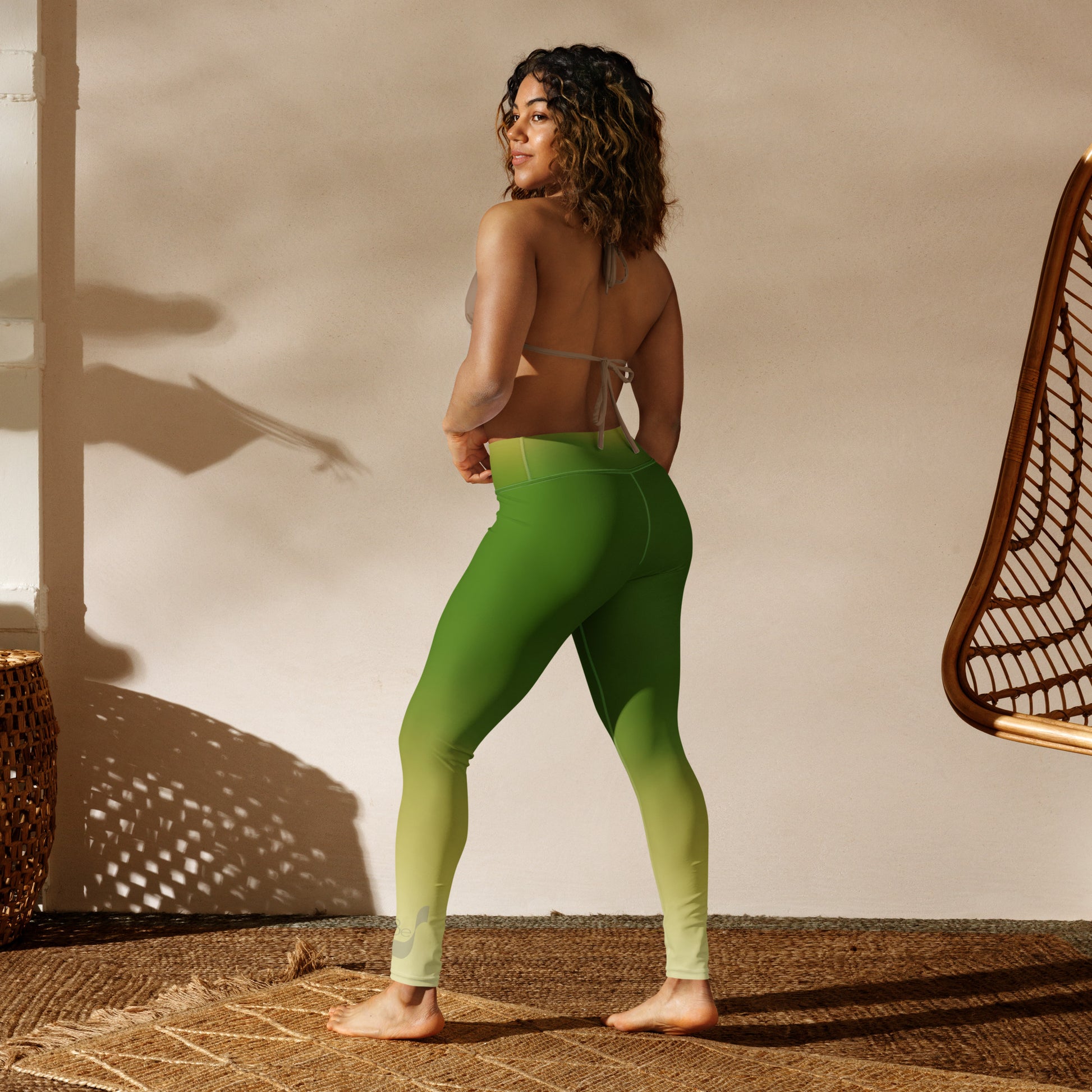 Deep Green Gradient BeSculpt Women Yoga Leggings