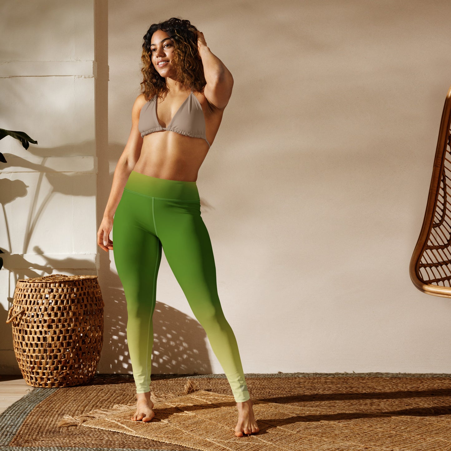 Deep Green Gradient BeSculpt Women Yoga Leggings