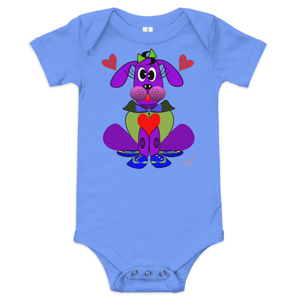 Love Pup 1 Purple BeSculpt Kids/Baby Short Sleeve One Piece