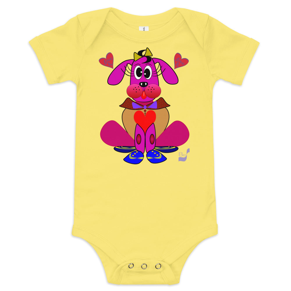 Love Pup 4 Hot Pink BeSculpt Kids/Baby Short Sleeve One Piece