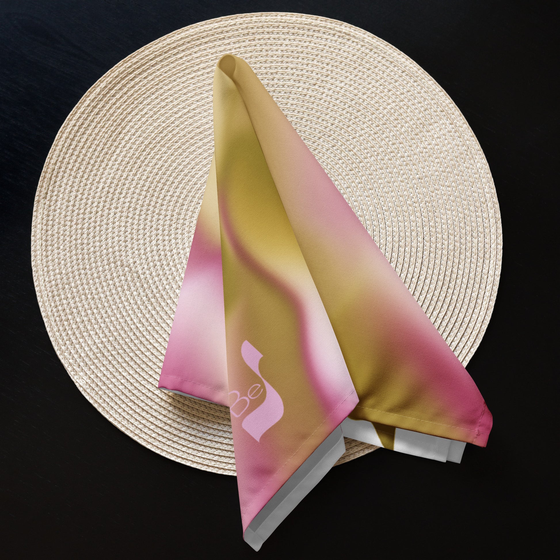 Ribbons Rose BeSculpt Abstract Art Cloth Napkin Set of 4