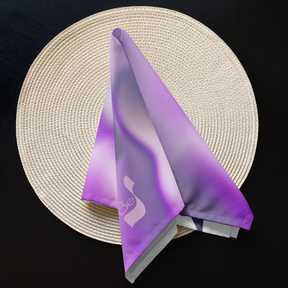 Ribbons Purple BeSculpt Abstract Art Cloth Napkin Set of 4