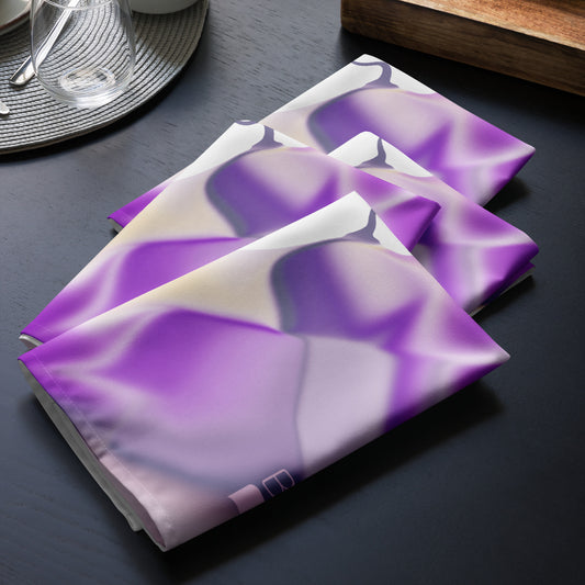 Ribbons Purple BeSculpt Abstract Art Kaleidoscope Cloth Napkin Set of 4