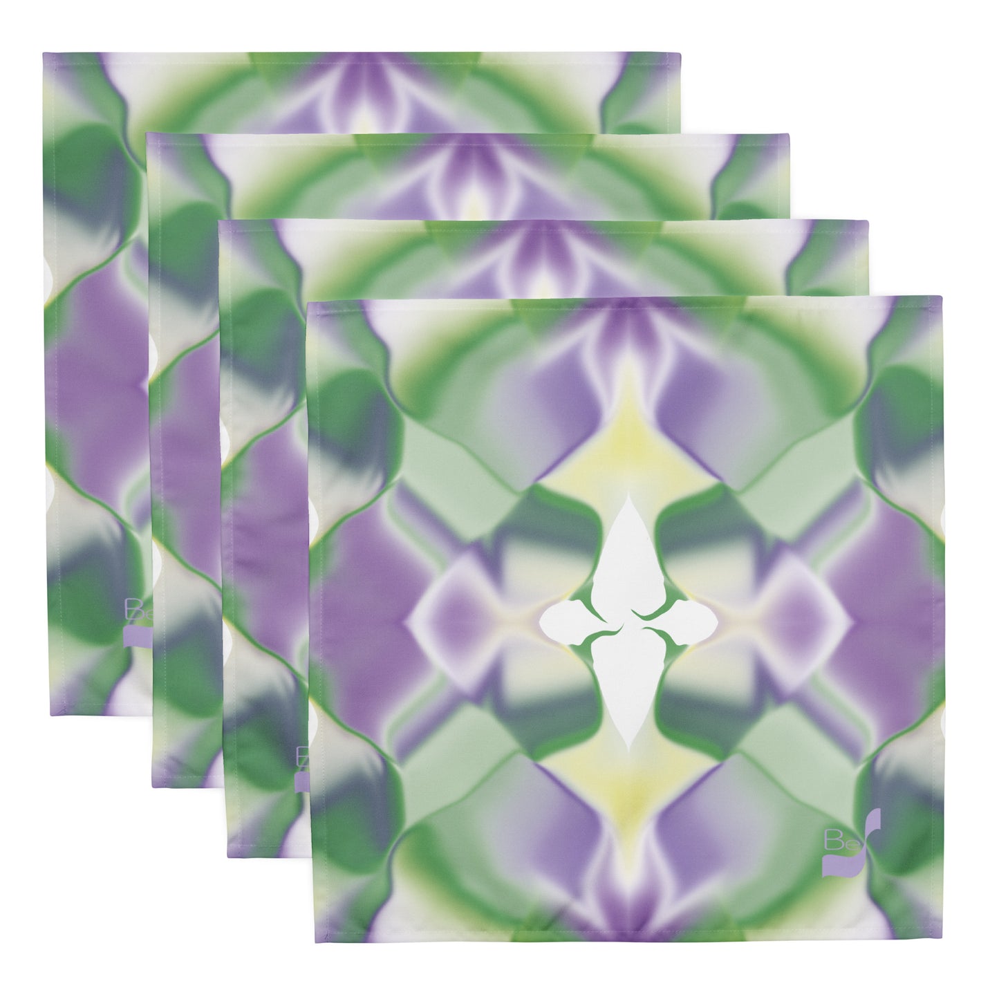 Ribbons Green BeSculpt Kaleidoscope Cloth Napkin Set of 4