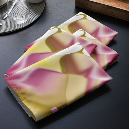 Ribbons Rose BeSculpt Abstract Art Kaleidoscope Cloth Napkin Set of 4