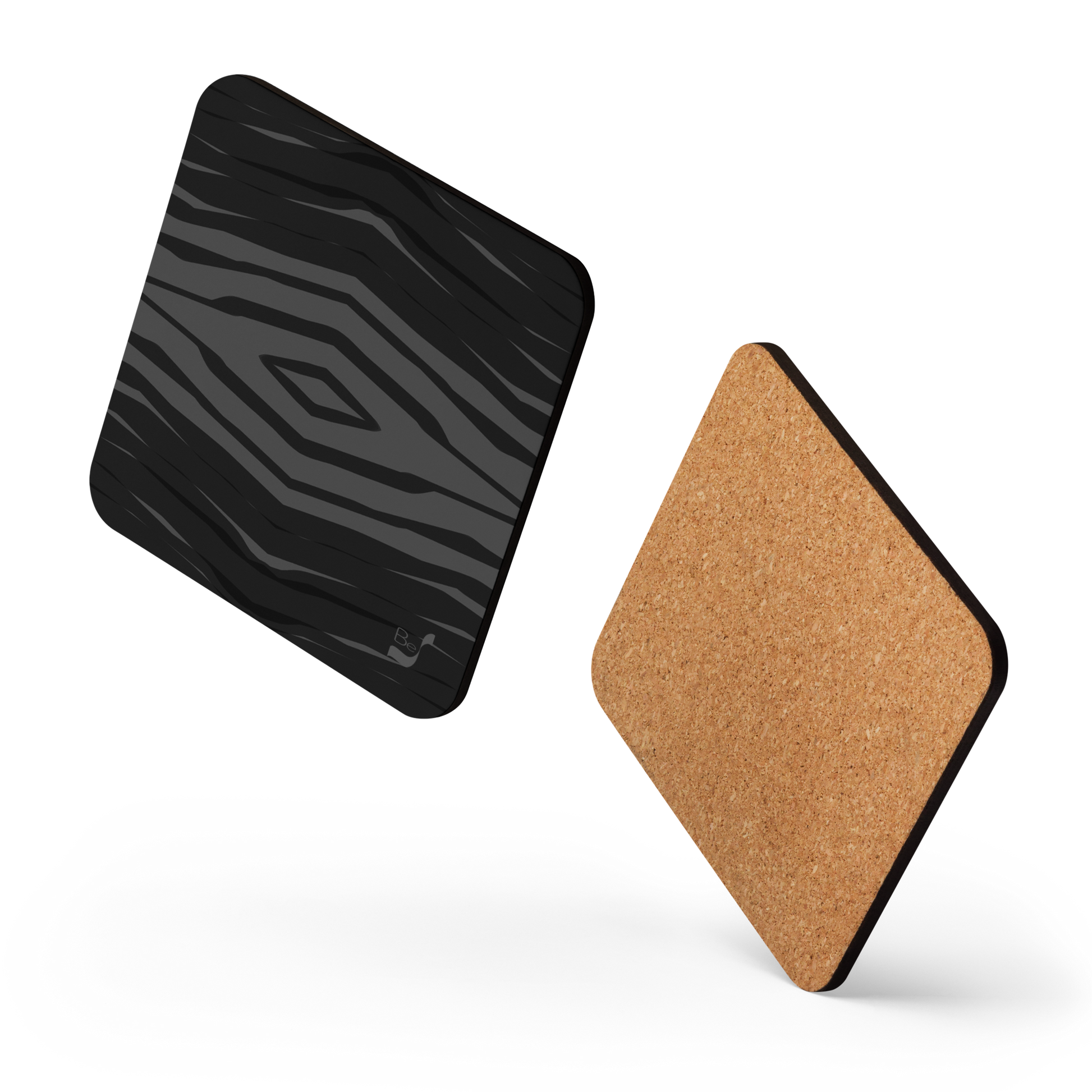 Black H Stripes BeSculpt Cork-back Coaster 2