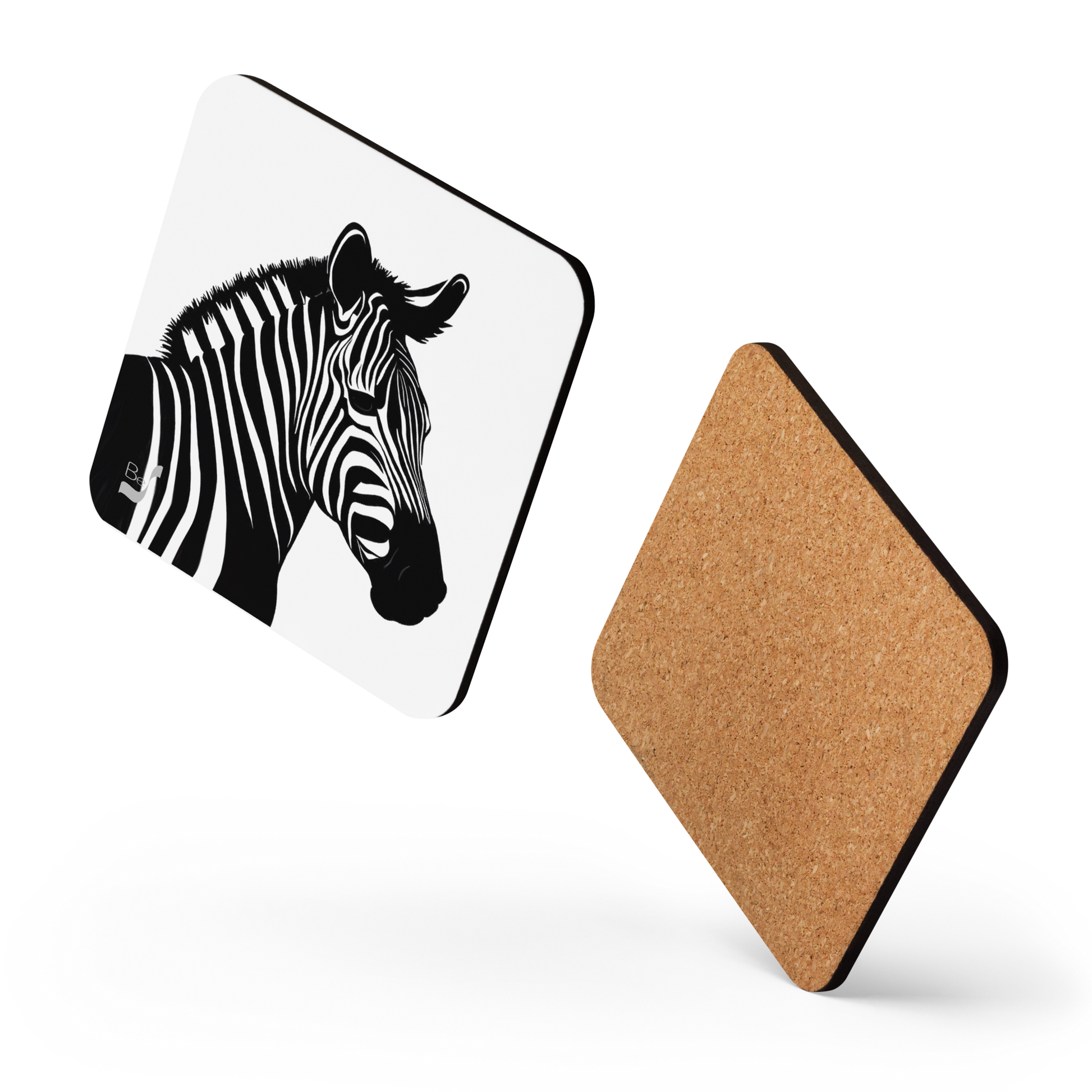 Zebra # 2 BeSculpt Art Cork-back Coaster