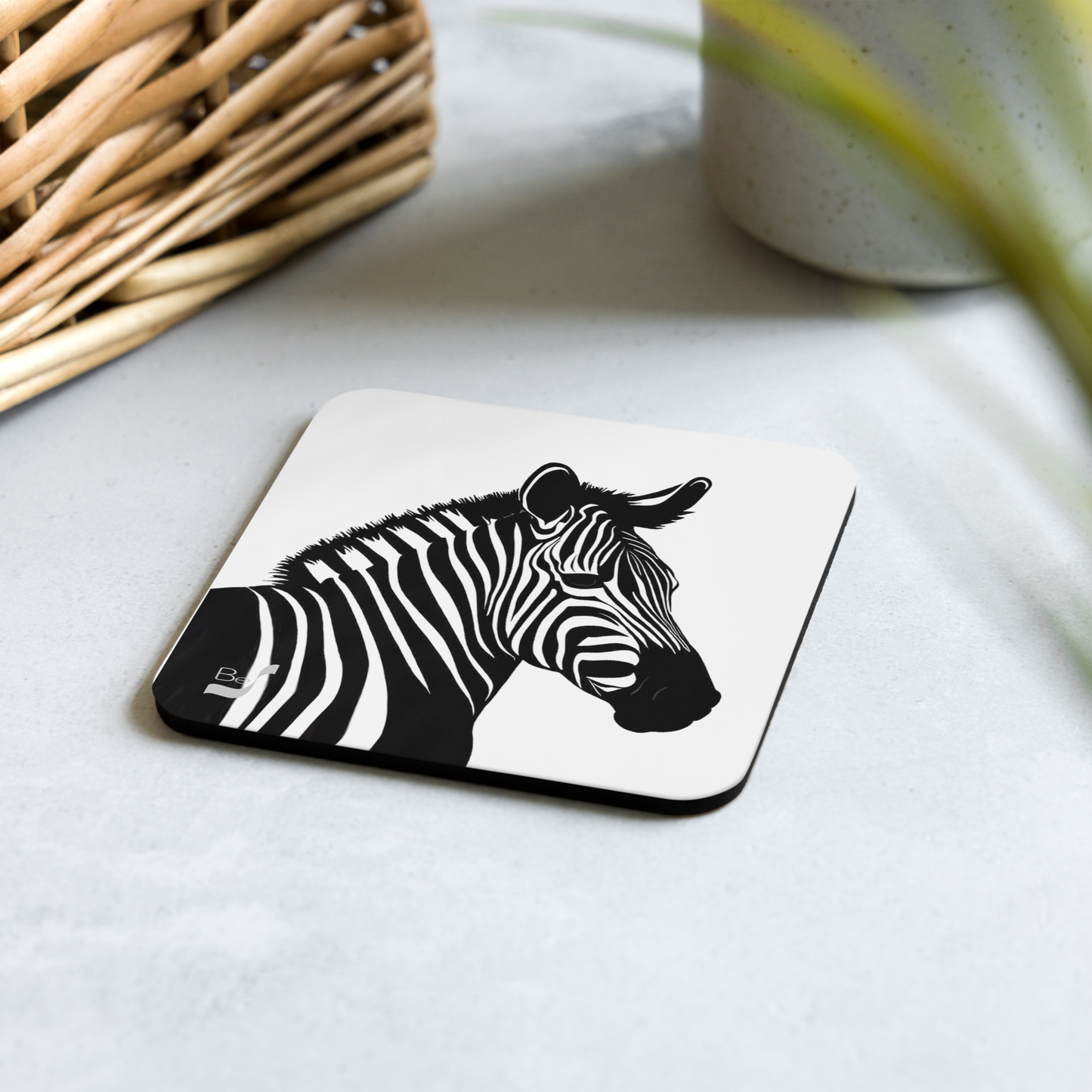 Zebra # 2 BeSculpt Art Cork-back Coaster