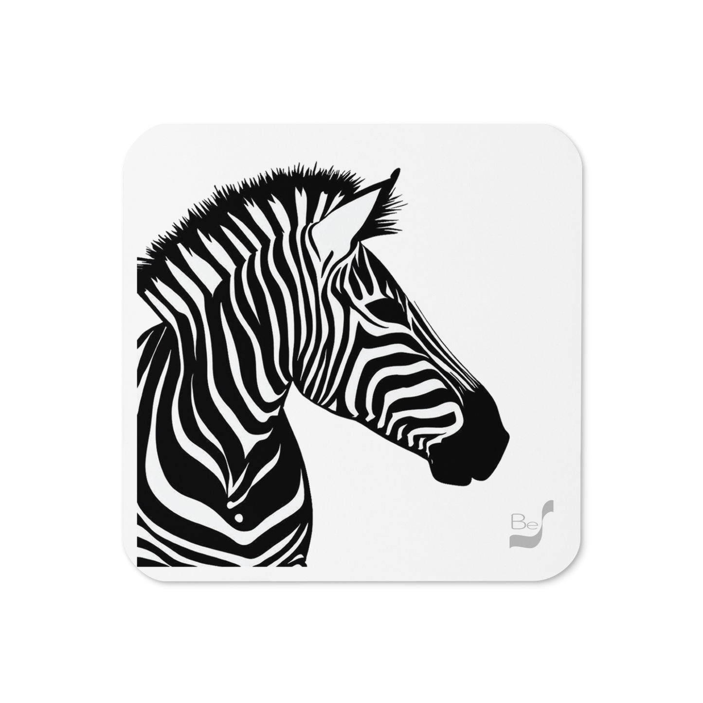 Zebra 1 BeSculpt Art Cork-back Coaster