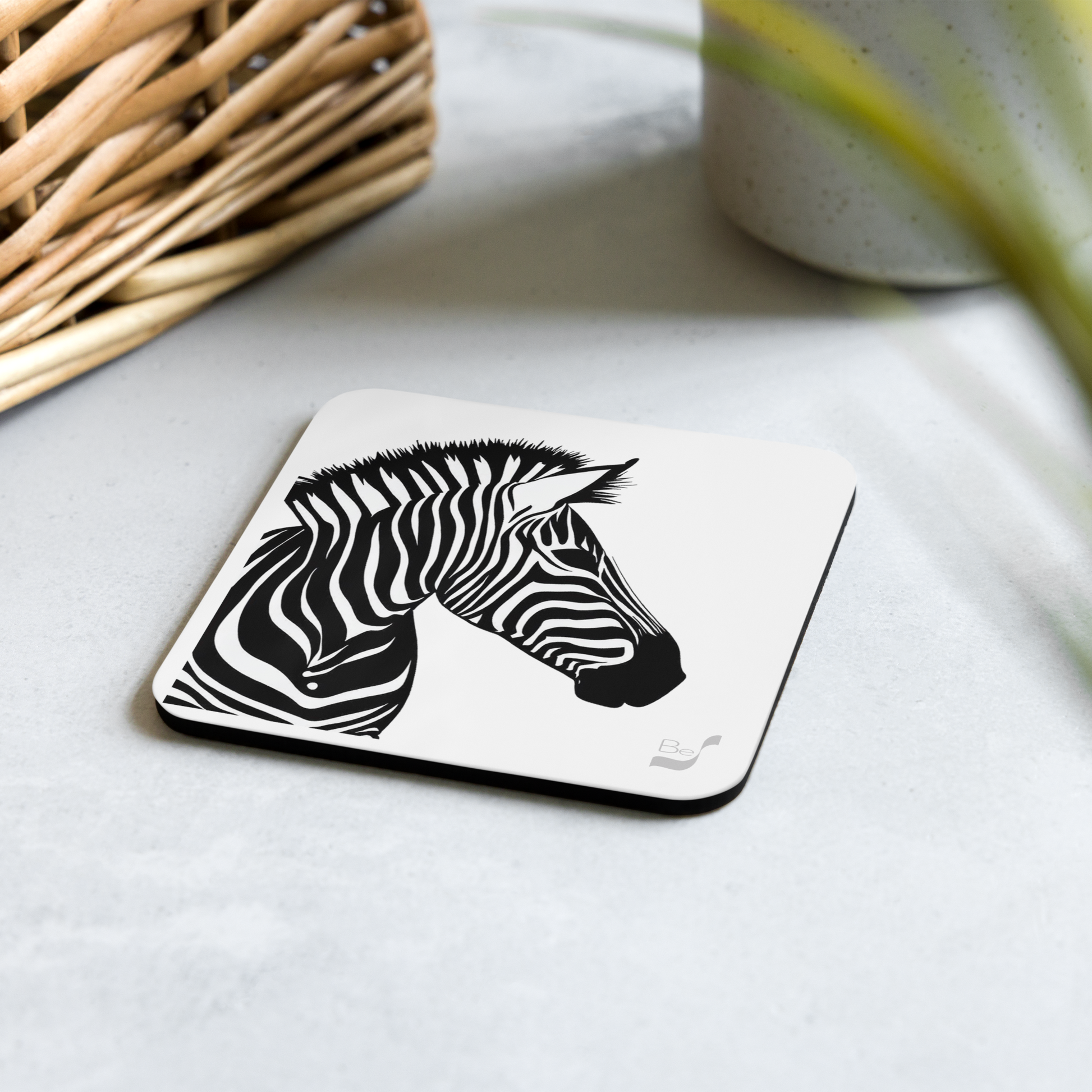 Zebra 1 BeSculpt Art Cork-back Coaster