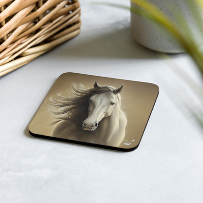 Tan Horse BeSculpt Art Cork-back Coaster