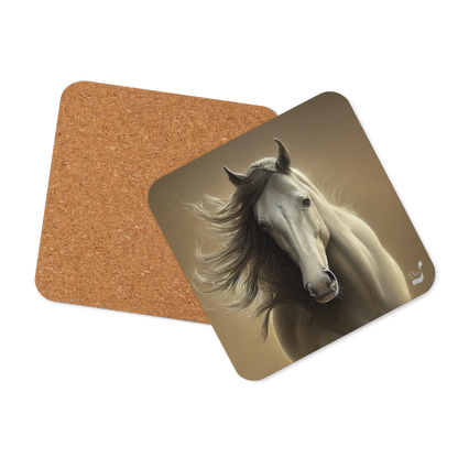 Tan Horse BeSculpt Art Cork-back Coaster