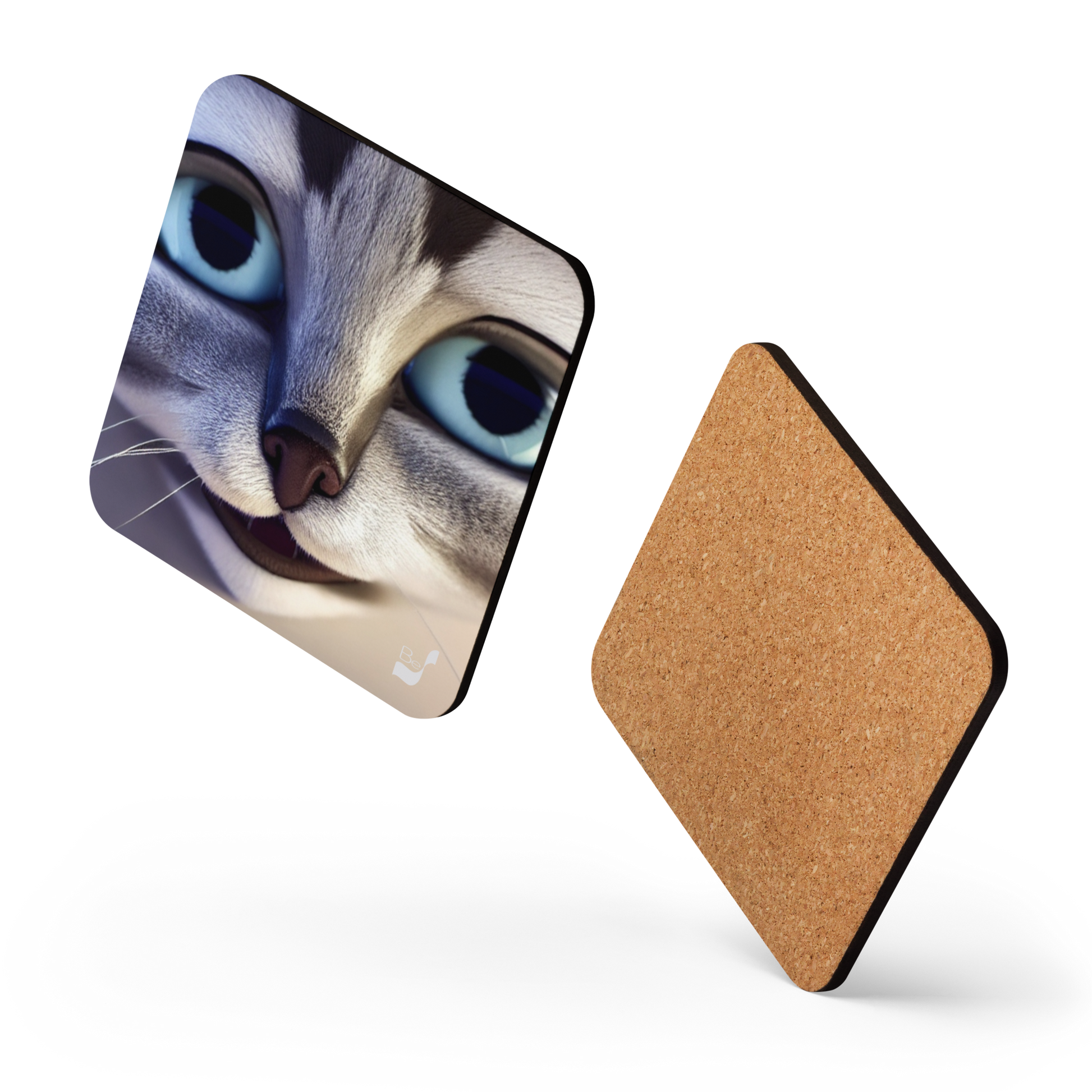 Spicy Cat BeSculpt Art Cork-back Coaster