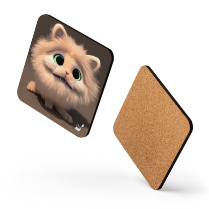 Fluffy BeSculpt Art Cork-back Coaster