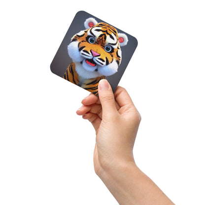 Endearing Tiger BeSculpt Art Cork-back Coaster