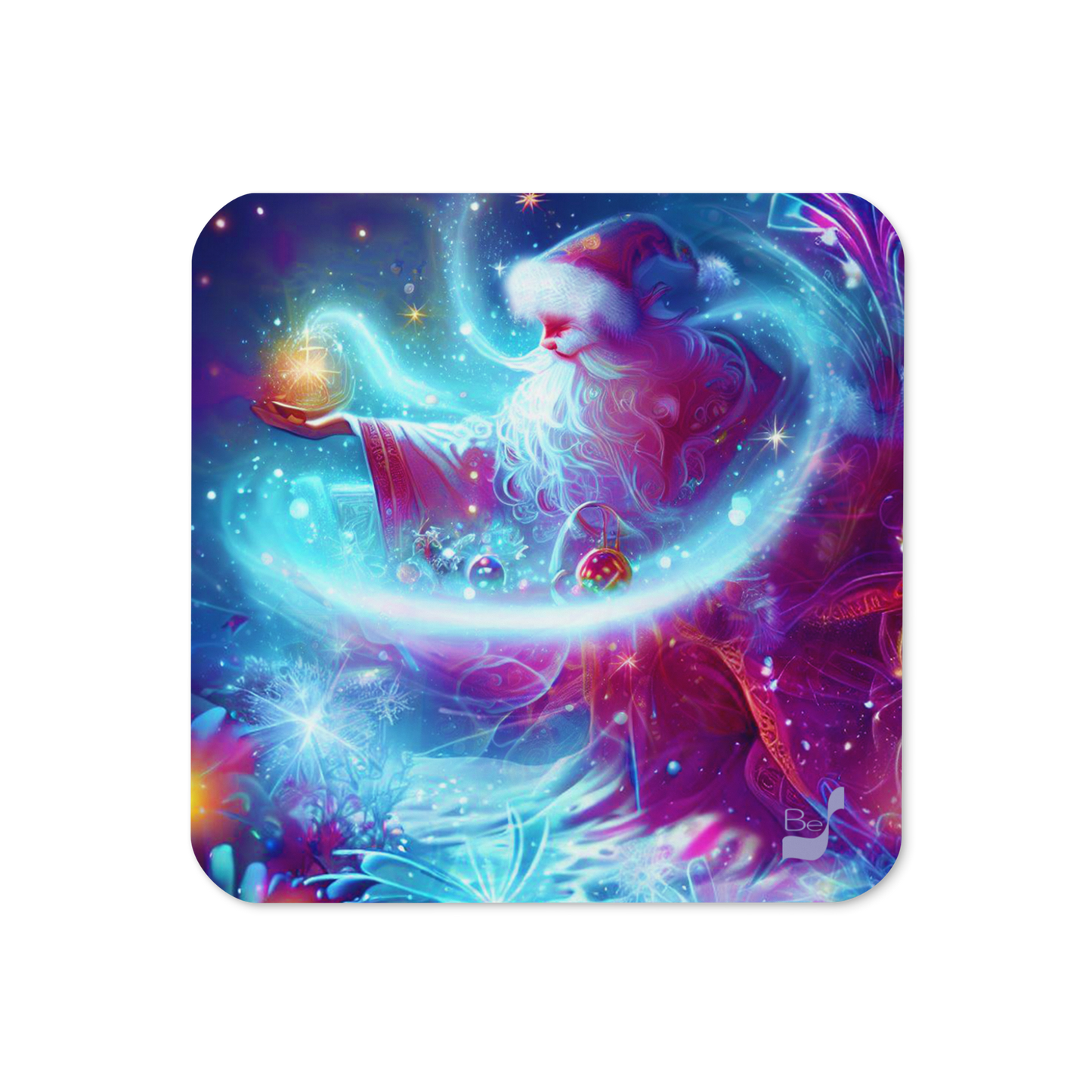 Santa's Magic BeSculpt Art Cork-back Coaster