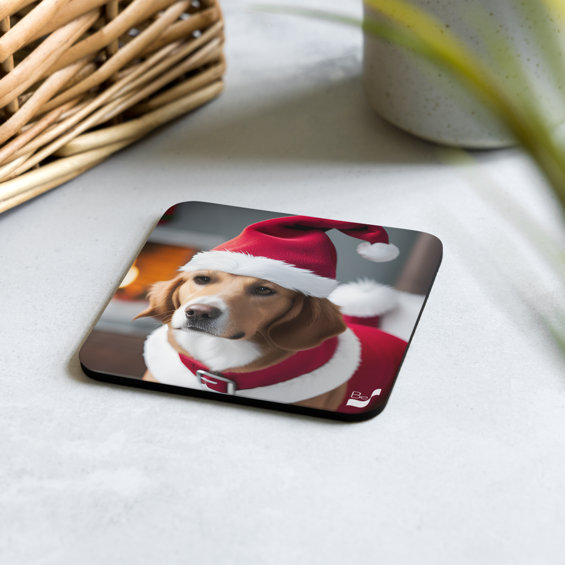 Ho-Ho-Hound BeSculpt Art Cork-back Coaster