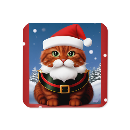 Meowry Claus BeSculpt Art Cork-back Coaster