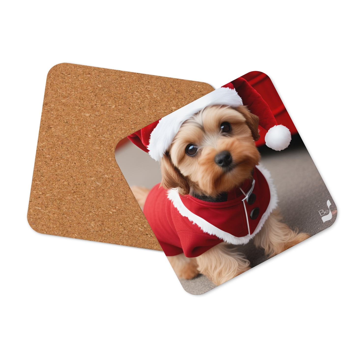 Santa Paws BeSculpt Art Cork-back Coaster