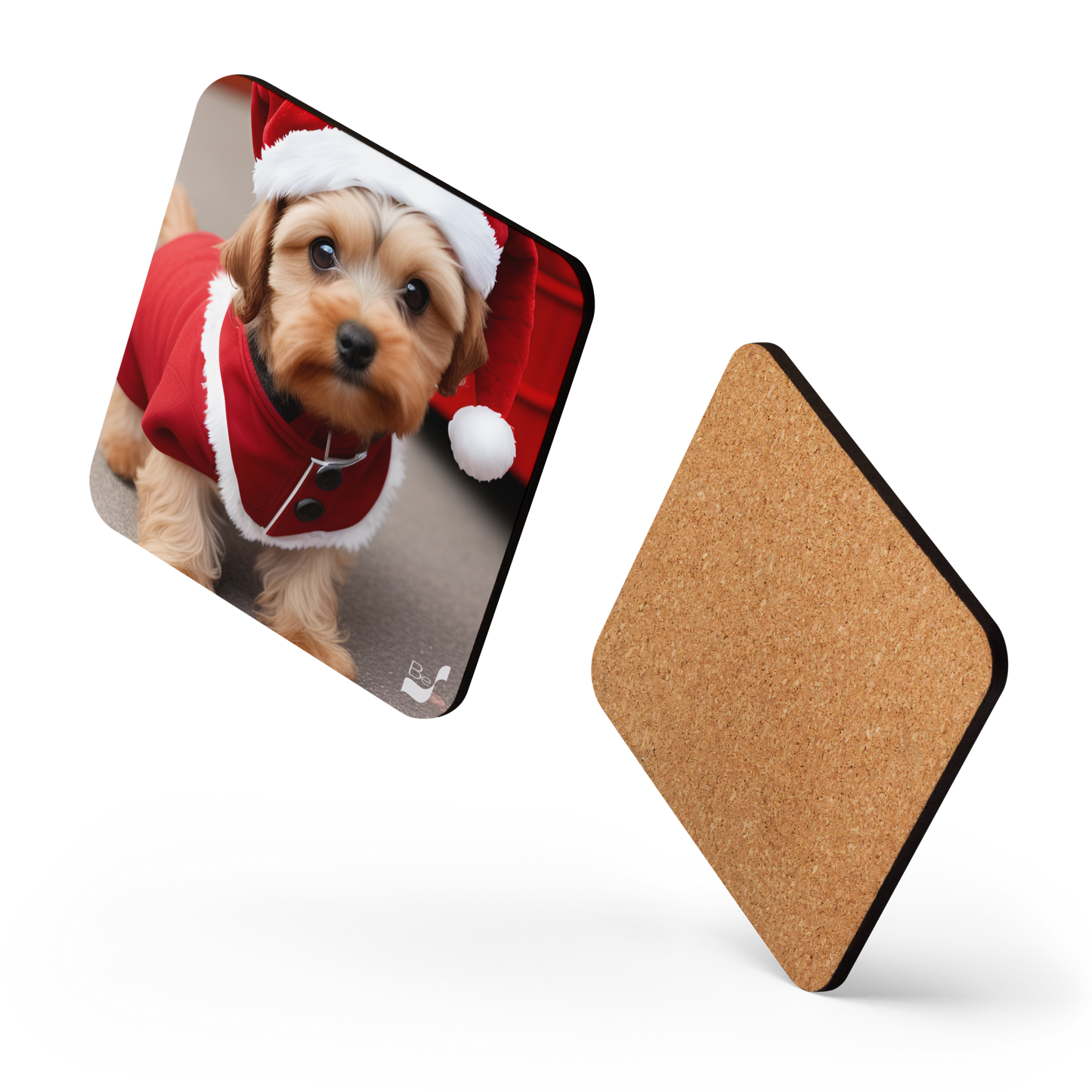 Santa Paws BeSculpt Art Cork-back Coaster